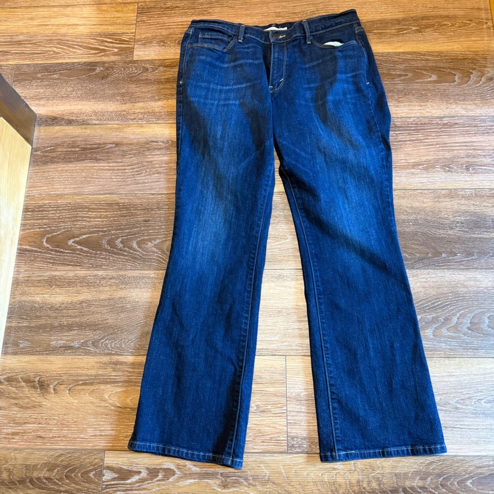 Levi 515 Bootcut Jeans Womens 14 Dark Wash Blue Denim Mid Rise Stretch S40178 AD